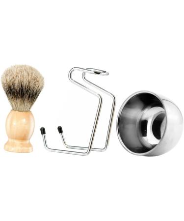Minkissy 3 Sets Shaving Tool - Wooden Straight Razor & Brush for Men's Grooming | International Shipping - Buy Online on GoSupps.com