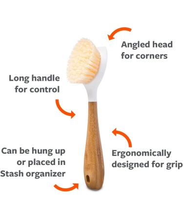 Full Circle Be Good Kitchen Dish Brush with Bamboo Handle  Single Brush  White - Buy Online on GoSupps.com