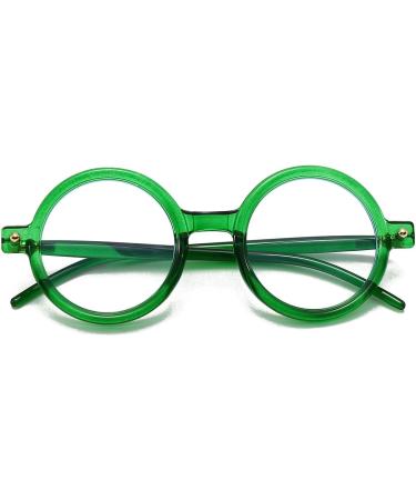 JOVAKIT Retro Round Blue Light Glasses for Men & Women - 90s Style Frame - Computer Eyeglasses - All Green 48mm - Buy Online on GoSupps.com