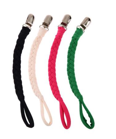 Buy EXQUILEG 4Pcs Pacifier Strap Set - Cotton Clips & Stainless Steel Clamps for Unisex Baby - International Shipping Available - Buy Online on GoSupps.com