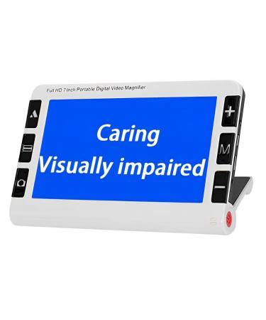7 Inch Portable Digital Magnifier 2X-32X Zoom Low Vision Video Magnifier Foldable Reading Aid with 19 Color Modes 5 Levels Brightness for Visually Impaired