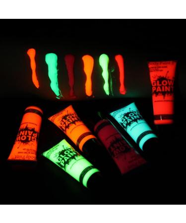  Karlak 24 Tubes 10ml/0.34oz Art Body Paint Glow in Light Face & Body Paint with 6 Colours Glow Blacklight Neon Fluorescent for Party Clubbing Festival Halloween Makeup - Buy Online on GoSupps.com