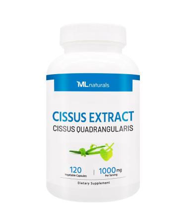 ML Naturals Cissus Extract 1 000 mg 120 Vegetable Capsules. Promotes Healthy Joints & Bones Non -GMO Third-Party Lab Tested 120 Count (Pack of 1)