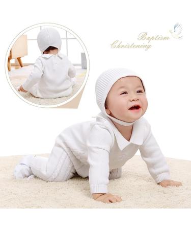 Baptism Outfits for Boys | White Linen Onesie | Christening Church Jumpsuit | 0-18 Months | 3-6 Months - Buy Online on GoSupps.com
