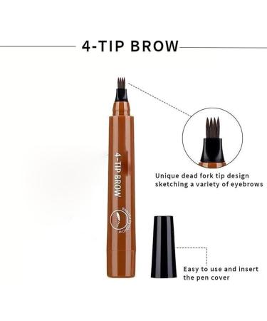 Lightsbetter Waterproof Brow Pen Natural Eyebrow Pen Lightsbetter 4 Tipped Precise Brow Pen Lightsbetter Eyebrow Pencil for Natural Look Microblading Eyebrow Pen 4 Fork Tip Pencil (Light Brown) - Buy Online on GoSupps.com