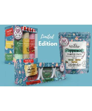 Bella & Bear Peppermint Pamper Pack: Bath Salts, Soap & Body Scrub - Perfect Christmas Gifts for Women & Teen Girls - Cruelty Free, Vegan, Paraben Free - Buy Online on GoSupps.com