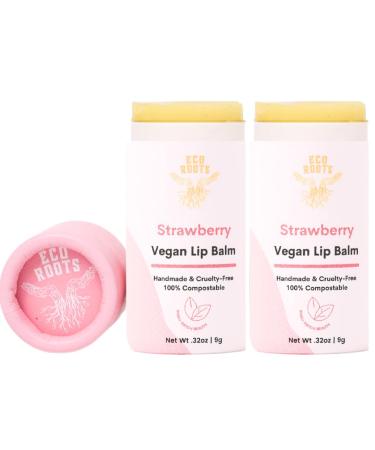 Buy Vegan Strawberry Scented Lip Balm 2 Pack | Organic Cruelty-Free Eco-Friendly - Artfully Crafted in the USA - Buy Online on GoSupps.com