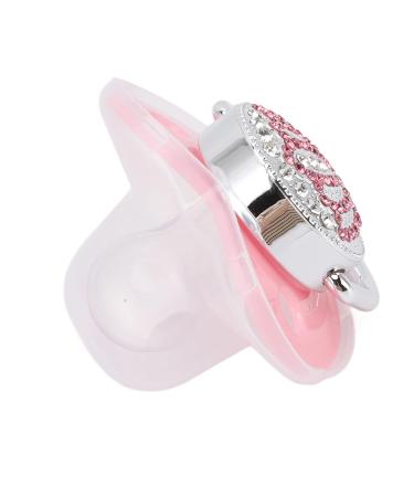 Bling Diamond Crown Pacifier Set with Chain Clip - Luxury Silicone Infant Nipple for Newborn Baby - Pink M Size Universal Pacifier - Buy Online on GoSupps.com