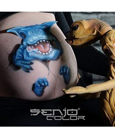 Senjo Color Basic Brush & Airbrush Bodypainting Colors Set - 5 x 75ml for Face & Body - Black White Red Yellow Blue in Suitcase - Buy Online on GoSupps.com