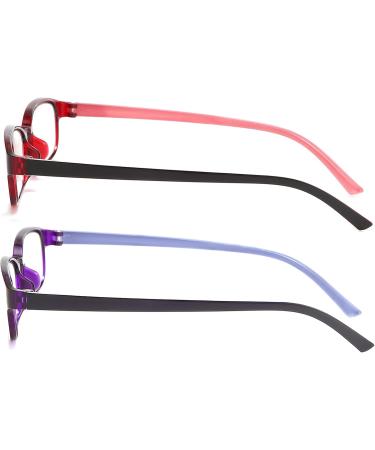 Women s Magnifying Glasses 2-Pack | Blue Light Blocking Reading Glasses | Flexible TR90 | 1.5x Red & Purple Readers - Buy Online on GoSupps.com