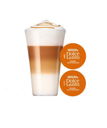 Nescaf Dolce Gusto Latte Macchiato Caramel - 48 Coffee Capsules | Arabica Robusta | Fine Caramel Aroma & Creamy Milk Foam | International Shipping Available - Buy Online on GoSupps.com
