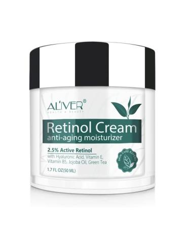 Retinol Cream- Moisturizer Face cream 2.5% Retinol with Hyaluronic Acid Vitamin E Vitamin B5 Jojoba Oil Natural Anti Aging & Wrinkle Day & Night Face Cream-50ml