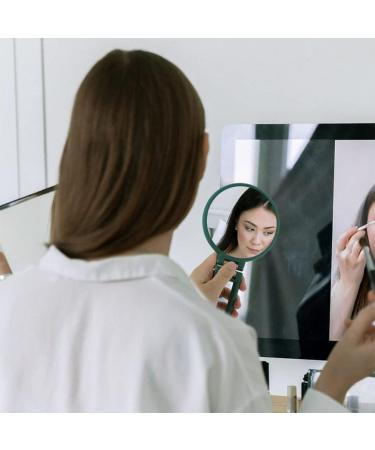 Lurrose Folding Handle Mirror Magnification Beauty Mirror Cosmetic Mirror Lip Balm Tubes Purse Mirror Standing Foldable Makeup Mirror Travel Desktop Princess Mirror Abs Woman Green - Buy Online on GoSupps.com