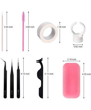 Eyelash Extension Kit - 410 Pcs Tweezers, Brushes, Glue Rings, Applicators, Tape, Pads - Disposable Eyelash Tools Set - Buy Online on GoSupps.com