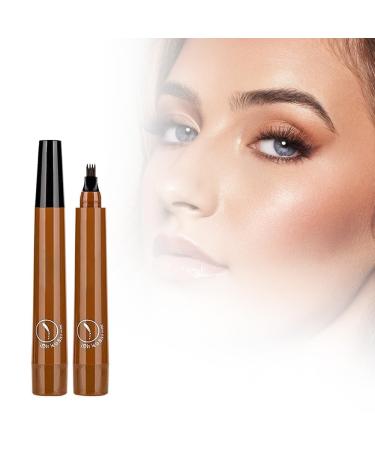 Natural Makeup 2024 Magic Eyebrow Pencil 3D Waterproof Microblading Eyebrow Pencil Contouring Pen 4 Tipped Precise Brow Pen Fine Stroke Microblading Eyebrow Pencil (Light Brown)