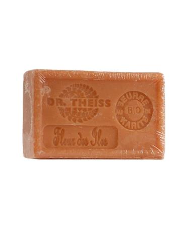 Dr Theiss - Marseille Soap Flowers of the Islands - Bar of Soap with Organic Shea Butter and Organic Olive Oil - Authentic Marseille Soap - 125gr