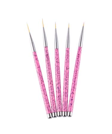 FRCOLOR 5 Piece Set Nail Art Liner Brush Polish Brush Pen Tools Nail Brush Kit Nail Polish Drawing Pen Nail Art Tools Nail Art Pen Painted Pen Pull Set Pink