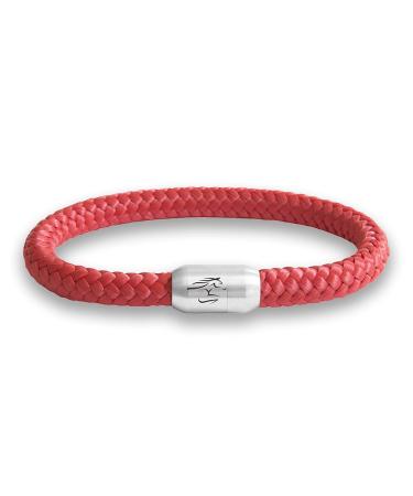The original equestrian sport horse sport horses jockey club sailtaw bracelet with horses engraving handmade high -quality magnetic closure diameter 8 mm women men unisex red 21.0 centimeters