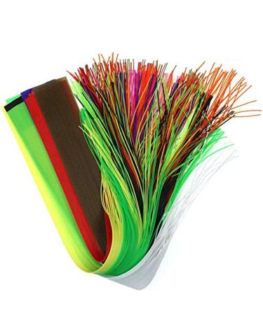 GREATFISHING 10pcs Mix Color 40 Strands/Pack 30CM Length Micro Silicone Rubber Skirts for Soft Worm Trout Fly Legs Fishing Jig Lure Skirts Fly Tying Material