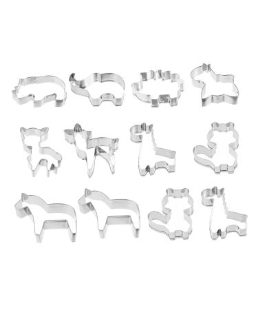 Ciieeo 18pcs Fondant Cake Cutting Dies Vegetable Cake Baking Tools Metal Dessert Molds Rings Cortadores De para Ni os Fried Egg Ring Animal Tool Kit 430 Stainless Steel