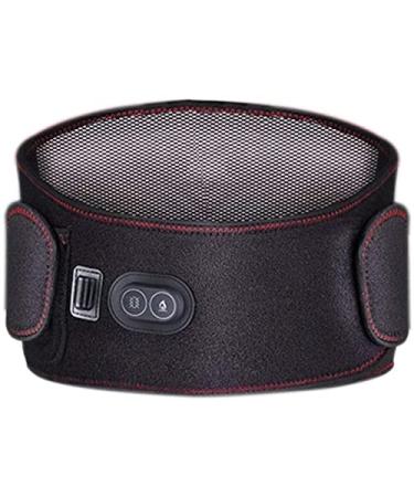 Electrically heated waist belt to relieve back pain sore muscles posture correction waist massage device waist/abdominal support (black)