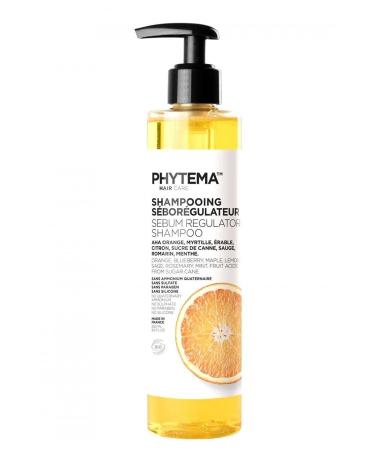 Sebum-regulating shampoo by Phytema Haircare | Oily hair – organic – soothing shampoo | Fight oily hair effectively with a complete treatment | 250 ml
