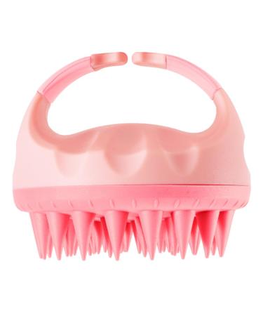 Fanxiya Shampoo -brush hair massage brush made of silicone scalp massage device wet & dry for peeling head massage scalp massager and head relaxation (pink)