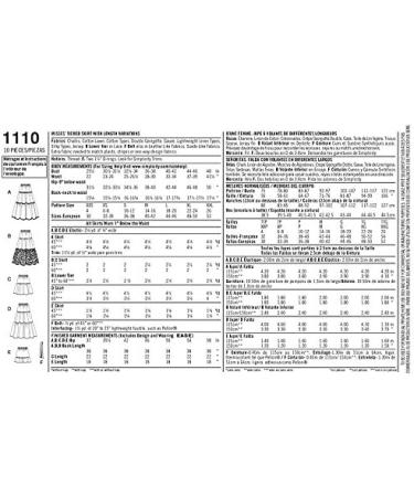 Simplicity 1110 Tiered Skirt Sewing Pattern for Women - Sizes XXS-XXL - Buy Online on GoSupps.com