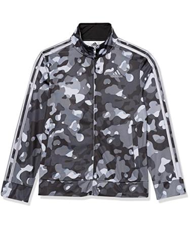 adidas Boys' Zip Front Iconic Tricot Jacket Small Adi Black