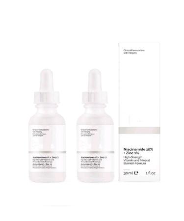 Niacinamide 10% + Zinc 1% Serum for Face - Pore Reducer + USA Skin Care (30ml) 2 Packs