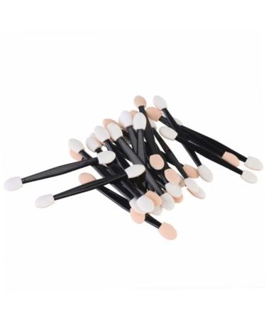 Didiseaon 100 Pcs Makeup Brush Oval Eyeshadow Brush Dual Sided Eyeshadow Brush Eye Shadow Brush Mini Set Size 2 Black