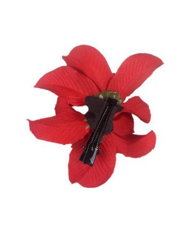 5 Pieces Women's Big Double Chiffon Orchid Hair Clips - Artificial Tropical Flower Pins | Hawaii Hibiscus & Plumeria Hair Accessories - Buy Online on GoSupps.com