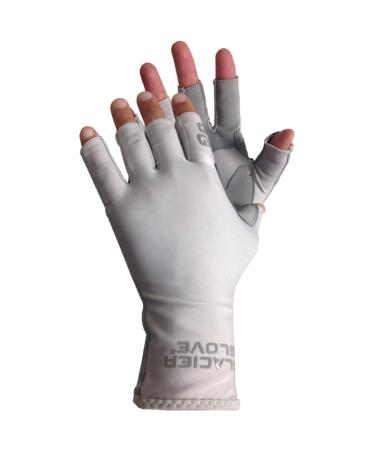 Glacier Glove Islamorada Fingerless Sun Gloves - Blue Water Camo Medium Gray