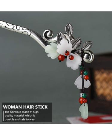 STOBOK 1pc Leaf Flower Metal Hair Stick Vintage Hair Forks Vintage Hair Accessories Vintage Hair Chopstick Chignon Pin Japanese Hair Accessories Hair Cape China Agate Women's Alloy - Buy Online on GoSupps.com