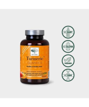 New Nordic Turmeric Gummies - Joint Pain Relief - Mango & Orange Flavour - Vegan - 60 Gummies - Buy Online on GoSupps.com