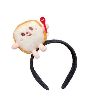 Bottone Cute Stuffed Chicken Leg Shape Hair Hoop Women Spa Wash Face Makeup Headband for Photoshoots Halloween Hair Accessories Bread headband