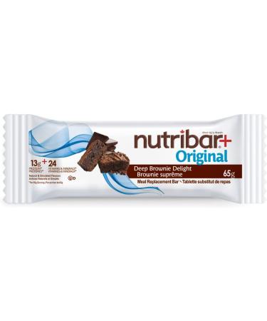 Nutribar+ Deep Brownie Delight Flavoured Bars High protein Meal Replacement Bars 24 Vitamins & Minerals High Fibre 5-Count - Buy Online on GoSupps.com