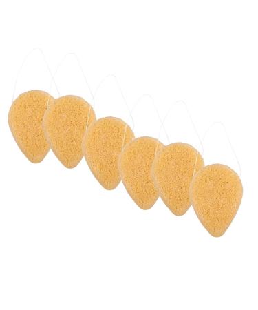 Skin Care Tools 6pcs Facial Sponges for Cleansing and Exfoliating Soft Konjac Face Wash Sponge Face Puff Pads (Yellow) Cleaning Sponge