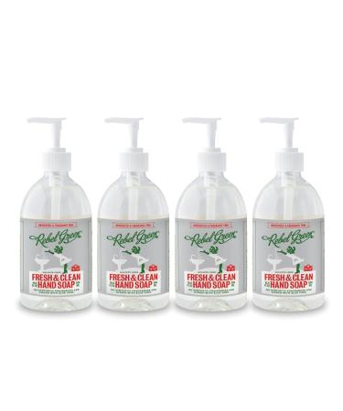 Rebel Green Liquid Hand Soap - Moisturizing Natural Bathroom & Kitchen Liquid Soap - Gentle Household Hand Wash (Unscented 16.9 Fl Oz (Pack of 4))
