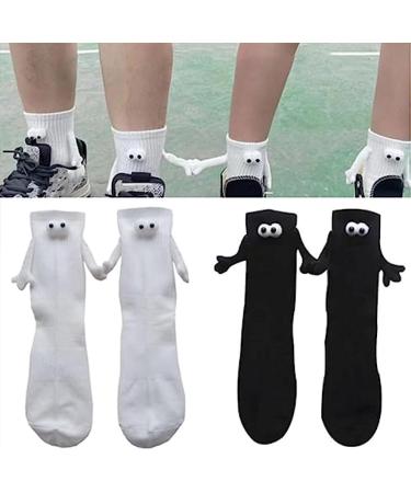 Fun Magnetic Couple Holding Hands Socks - Set of 2 | Novelty 3D Doll Design for Women & Men - Buy Online on GoSupps.com