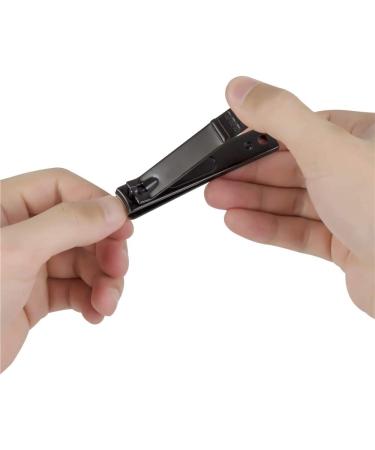 Stainless Steel Nail Clippers Set - Large/Small Fingernail & Toenail Cutter - Black 2 Piece Kit - Buy Online on GoSupps.com