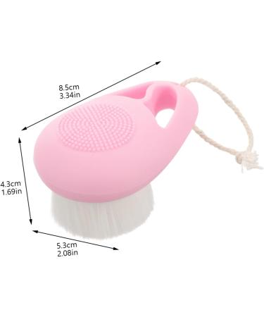 Angoily Silicone Handle Double-Sided Cleansing Brush - Pink Facial Scrubber for Effective Skin Care & Shampooing - Buy Online on GoSupps.com