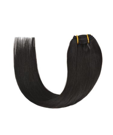 Clip In Extensions Real Hair | 70g Remy Human Hair Extensions | 45cm #1B Natural Black - 7 Pieces - Buy Online on GoSupps.com