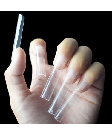Wrong artificial nail tips extra long C curve square nail tips for gelails 500 pieces complete cover clear acrylic nail tips - Buy Online on GoSupps.com