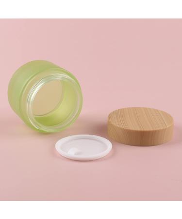 Tianzd 6 Pieces Empty 50ml Green Glass Cream Cans with Lid | Cosmetic Storage & Spatula Set | Ideal for Skin Care & Beauty Products - Buy Online on GoSupps.com