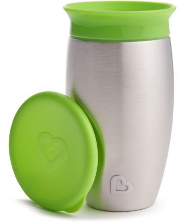 Munchkin Miracle 360 Stainless Steel Toddler Cup - BPA Free Sippy Cup for Babies & Toddlers | Leakproof & Dishwasher Safe | Non-Spill 10oz Green Cup (12+ Months) - Buy Online on GoSupps.com