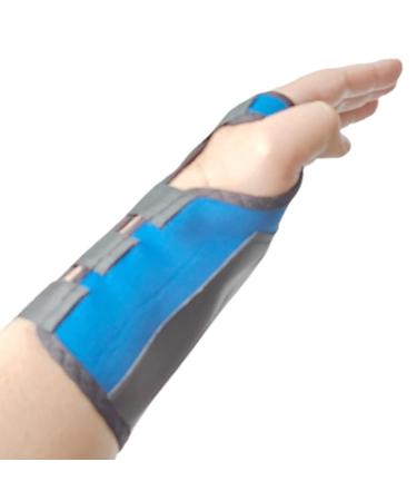 Hand Wrist Support Brace Splint for Carpal Tunnel Sprain Strain Arthritis Stabilizer (Blue S-M (Left)) S-M (Left) Blue