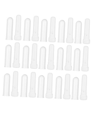 LALAFINA 15pcs Snorkel Empty Inhaler Tube Essential Oil Inhaler Nose Inhaler Sticks Perfume Container Essential Oil for Diffuser Accessories Nasal Containers Plastic Blank White 6.3x1.7cm
