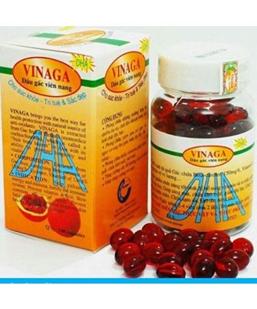 Lot 4 Boxes - Gac Oil DHA - Momordica Cochinchinensis Oil - Dau Gac 400 Capsules