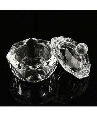 Clear Glass Dappen Dish with Lid - 5 Piece Set for Acrylic Liquid & Powder - Nail Art Essential - Crystal Cup for Professional Use - Buy Online on GoSupps.com